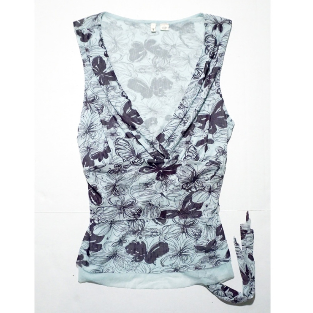 SALE • Moth | Tie Wrap Top Butterflies Size XL